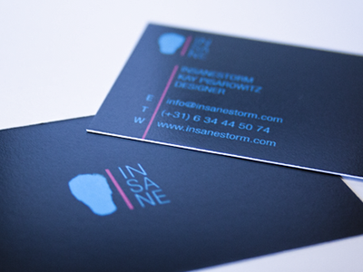 My business card / insanestorm black blue business card cyan head insane line magenta pantone pink storm typography