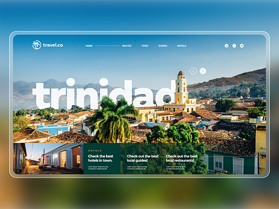 Travel Site | Day 1 30daychallenge 30daysofdesign blog colorful cuba design journal site tourism travel traveling trinidad ui ux web web design webdesign
