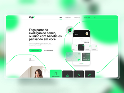 Icabank | Landing Page app bank colorful design digital bank site ui ux wallet web webdesign