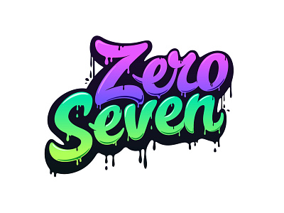 ZeroSeven Logo dripping handlettering logo logodesign seven zero