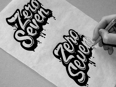 ZeroSeven Logo handlettering logodesign seven sketch zero