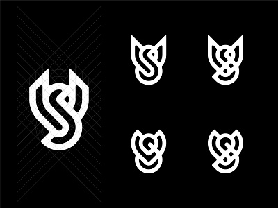 Volatile Solutions / VS variations geometric logo lettermark logodesign monogram vs