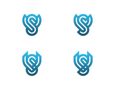 VS variations geometric logo lettermark logodesign monogram vs