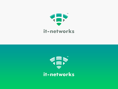 IT Networks Logo adobe illustrator green it logodesign networks tech trademark wifi