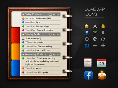 Icons for All-in-One Agenda widget agenda book calendar icons widget