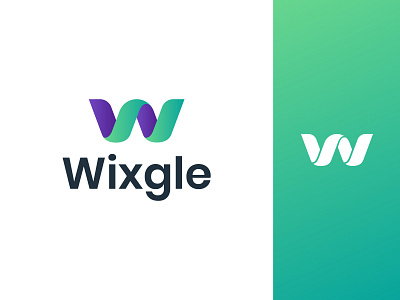 Wixgle - Logo Design brand identity branding design gradient graphic design iconic icons illustration lettermark logo logo design type ui ux vector