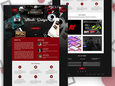 Ultimate Designs - Landing Page aboutpage designui portfolio ui uiux ux webdesign webpage website webui