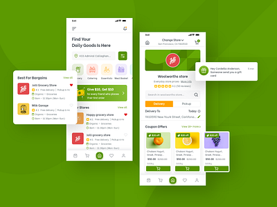 Grocey booking app ui ux design app app design application ecommerce ecommerce app green groceries grocery grocery app grocery store online store store ui ui ux ui design uidesign uiux ux ux design uxdesign