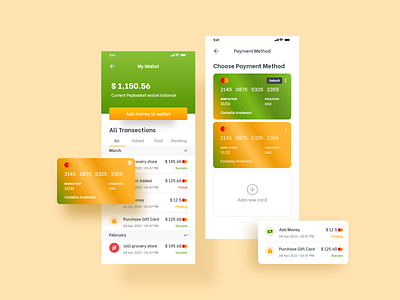 App Wallet & Payment method Ui Design Concept android app app design app ui card ui card ui design cards ui creative creative design ios payment payment app ui ui ux ui design uidesign uiux wallet wallets