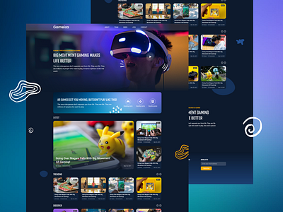 Game Project landing page UI blog creative design game gaming ui ui ux ui design uidesign uiux ux video