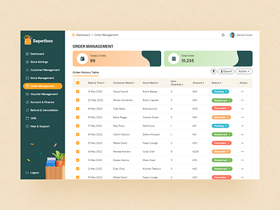 Food Waste App - Order Management Page UI Design