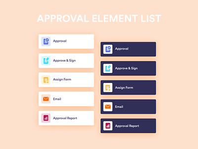 Approval Element List approval design element icon element list elements icon icons jotform product product design ui ui design uiux vector workflow
