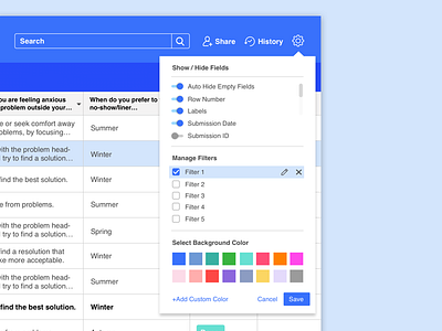 Spreadsheet Settings