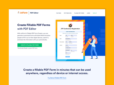 JotForm - Fillable PDF Form Landing