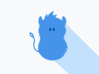 Nando blue creature flat icon logo