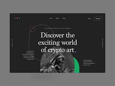 Crypto Art Website cryptocurrency defi digital art nft web3 website design