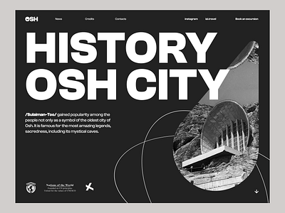 Osh Heritage Museum landing page black caption dark design font inspiration kyrgyzstan landing page layout licence mountain museum nostalgic retro ui web design