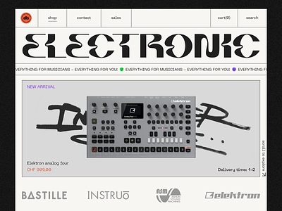 Music Store Website branding clean dayliui development ecommerce elektron grid illustrator layout logo music ui ux web