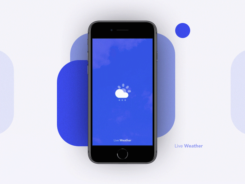 Weather - Mobile App animation app art blue branding clean design flat icon illustration ios logo minimal mobile photoshop sketch typography ui ux vector