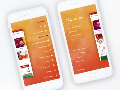 Menu drawer app menu navigation side drawer ui ux