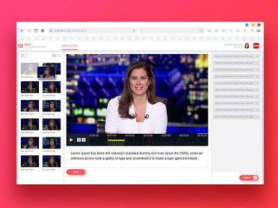 Video Cutter editing mockup news player red ux video white