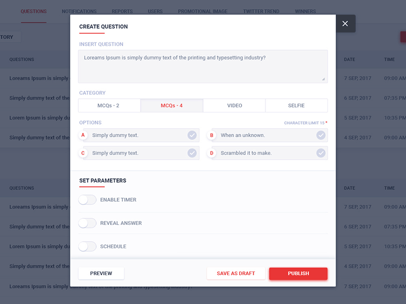 Question Generator app apps application dashboard dashboard design user experience design user experience ux web application website