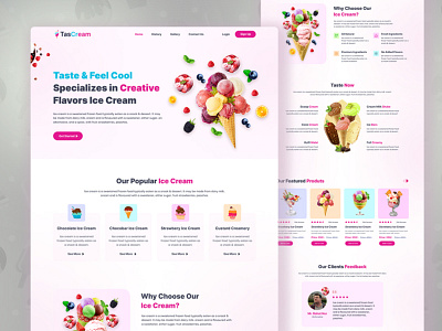 Ice Cream Landing Page ice cream ui ux