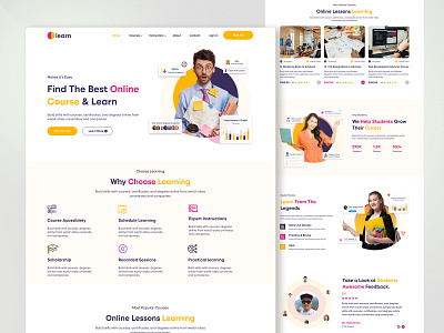 e learning landing page web design