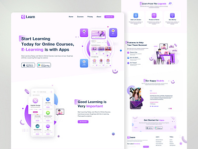 E-Learning Apps Landing Page website