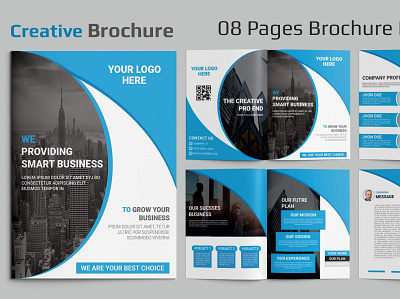 08 pages brochure design architect blue book brochure business business brochure chart charts clean corporate corporate brochure cyan design elegant financial graphic river graphicriver gray grey icons