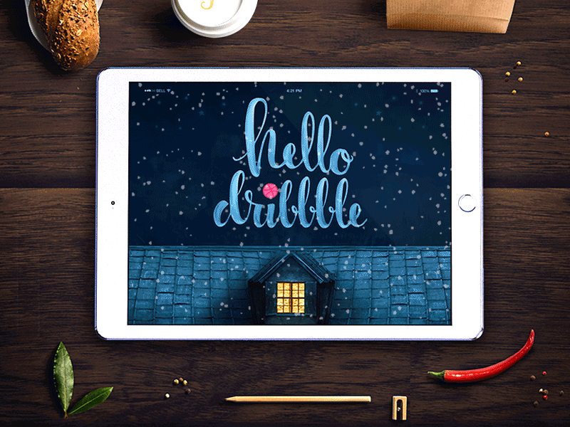 Hello Dribbble!! animation dribbble lettering pepperpencil