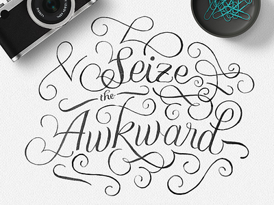 Seize the Awkward goodtype handlettering lettering pencil