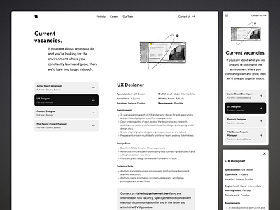 Yellow Square — vacancies page for corporate website