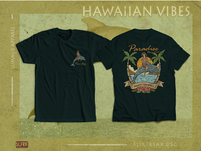 Hawaiian Themed T-shirt Design aloha apparel design beach branding clothing concept design drawing hawaii hawaiian illustration paradise summer summer vibes surf t shirt vintage
