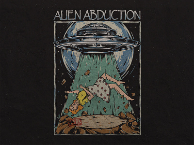 Alien Abduction - UFO abduction aliens apparel design artwork branding clothing concept design drawing graphic design illustration merch design shirtdesign space spaceship ufo vintage