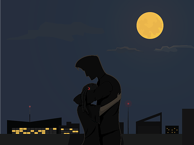 A Lull - Some Love adobe art illustration illustrator love moonlight night