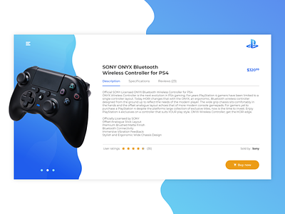 Sony PS4 Controller Product Page controller games playstation playstation4 product page ui uidesign uidesigner webdesign websitestyle