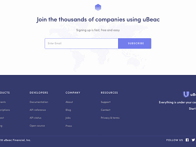 uBeac Footer footer web deisgn