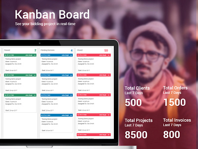 Kanban Board agency data design industry kanban board landing page. latest design layout modern design product theme ui ux design