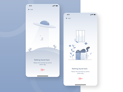 Empty State V 1.0 branding concept design empty gradient illustraion ios minimal state typography ui ux vector