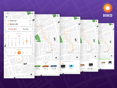 Car Book Process (BOOKED) booking calendar car date design gradient ios iphone time ui x