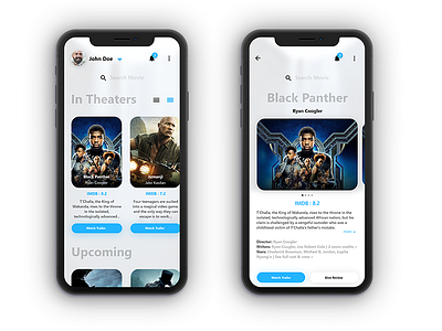 Movie Review Concept(Grid view) concept grid ios iphone movie notification review search trailer upcoming