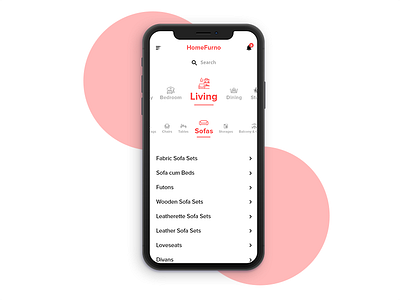 Furniture App category listing