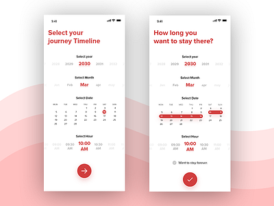 Time Travel Time Selector app concept date ios picker selector time travel