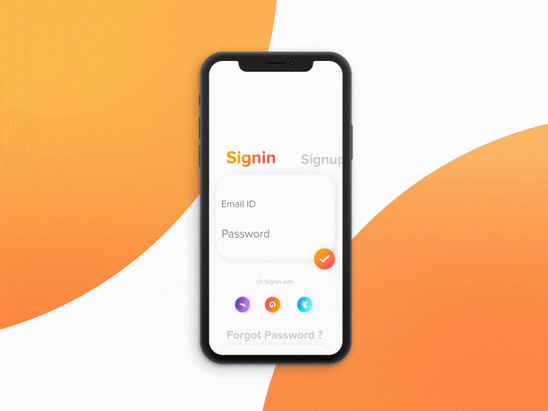 Login Interaction animation concept gradient ios iphone login rotate signin signup x