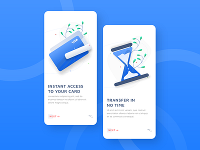 On-boarding android animation app cards concept creditcard design empty state emptystate gradient illustraion ios iphone time ui ux vector