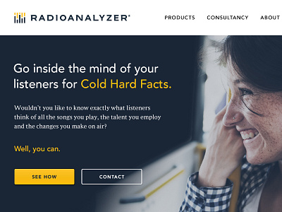 Radioanalyzer analyze avenir blue clean identity picture radio text visuel webdesign website yellow