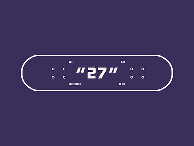 Industrial 27 badge clean colour icon purple simple skateboard vector