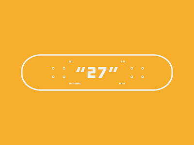 Industrial 27 badge clean colour icon orange simple skateboard vector