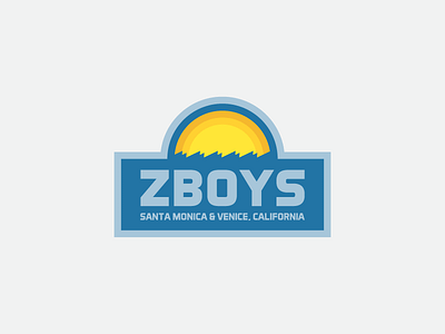 ZBoys Badge Design badge clean icon red skateboard sun surf vector zboys